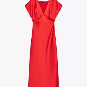 Zara Vibrant Red Midi Dress
